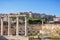 Library of Hadrian overlooking famous Acropolis, Athens