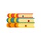 Library historical book stack icon flat isolated vector