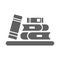 Library, learning, books icon. Gray vector graphics