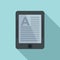 Library tablet reader icon, flat style