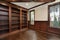 Library with wood ceiling beam
