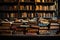 Librarys legacy captured in the blurred elegance of old books