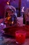 Librate with pendulum, healing or oracle foretelling, magic session, Female Fortuneteller or esoteric Oracle performs spell,