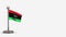 Libya 3D waving flag illustration on tiny flagpole.