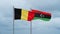 Libya and Belgium flag