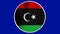 Libya Circular Flag Loop - Realistic 4K flag waving in the wind.