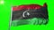 Libya flag seamless looping 3D rendering video. Beautiful textile cloth fabric loop waving