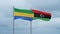 Libya and Gabon flag