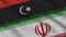 Libya and Iran Flags, Breaking News, Political Diplomacy Crisis Concept