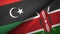 Libya and Kenya two flags textile cloth, fabric texture