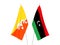 Libya and Kingdom of Bhutan flags