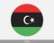 Libya Round Circle Flag. Libyan Circular Button Banner Icon. EPS Vector