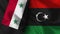 Libya and Syria Realistic Flag â€“ Fabric Texture Illustration