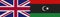 Libya and United Kingdom British Britain Fabric Texture Flag â€“ 3D Illustrations