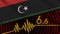 Libya Wavy Fabric Flag, 6.6 Earthquake, Breaking News, Disaster Concept