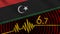 Libya Wavy Fabric Flag, 6.7 Earthquake, Breaking News, Disaster Concept