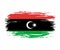 Libyan flag brush grunge background. Vector illustration.