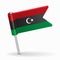 Libyan flag map pointer layout. Vector illustration.