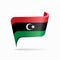 Libyan flag map pointer layout. Vector illustration.