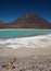 Licancabur volcano and green laguna