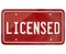 Licensed Word Plate Registered 3d Auto Vehicle Driver Licensing