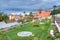 Liceo de Taoro viewed from Victoria garden at la Orotava town at Tenerife, Canary Islands, Spain