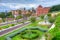 Liceo de Taoro viewed from Victoria garden at la Orotava town at Tenerife, Canary Islands, Spain