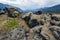 Lichen covered rocks in Nisga`a Memorial Lava Bed, British Columbia, Canada