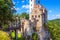 Lichtenstein Castle in summer, Germany. This beautiful castle is a landmark of Baden-Wurttemberg