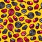 Licorice candies seamless background vector illustration.