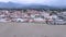 Lido Di Camaiore, Italy. Amazing aerial view of Tuscany coastline on a cloudy day