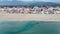 Lido Di Camaiore, Italy. Amazing aerial view of Tuscany coastline on a cloudy day