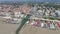 Lido Di Camaiore, Italy. Amazing aerial view of Tuscany coastline on a cloudy day