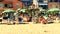 Lido Di Jesolo, Italy - August 8, 2017. Big crowded sandy beach on summer vacation time