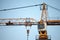 Liebherr logo on some crane machinery on a construction site in Belgrade Liebherr is a German Swiss manufacturer of construction