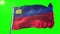 Liechtenstein flag seamless looping 3D rendering video. Beautiful textile cloth fabric loop waving