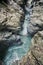 Liechtenstein Gorge - landmark attraction in Austria. Running water and rocks