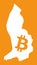 Liechtenstein map with bitcoin crypto currency symbol illustrati