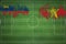 Liechtenstein vs Vietnam Soccer Match, national colors, national flags, soccer field, football game, Copy space