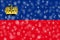 Liechtenstein winter snowflakes flag