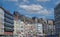 Liege Bd de la Sauveniere, Belgium - March 5. 2022: View on cityscape in town center with modern and medieval buildings against