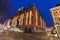 Liege city hall at night