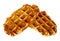Liege waffles, pastries isolated