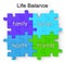 Life Balance Puzzle Shows Family And Friends