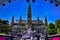 Life Ball view at statue in front of City Hall in Vienna, Austr