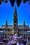 Life Ball view at statue in front of City Hall in Vienna, Austr