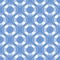 Life bouy nautical pattern design. Fun vector seaside bouyancy aid seamless repeat in blue.