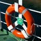 Life buoy attached on the boat`s fence