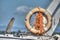 Life buoy on a boat side in hdr