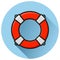 Life buoy circle flat icon
